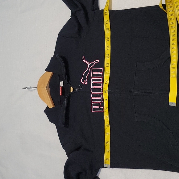 Puma black spellout logo full zip sweater size medium - Picture 4 of 8